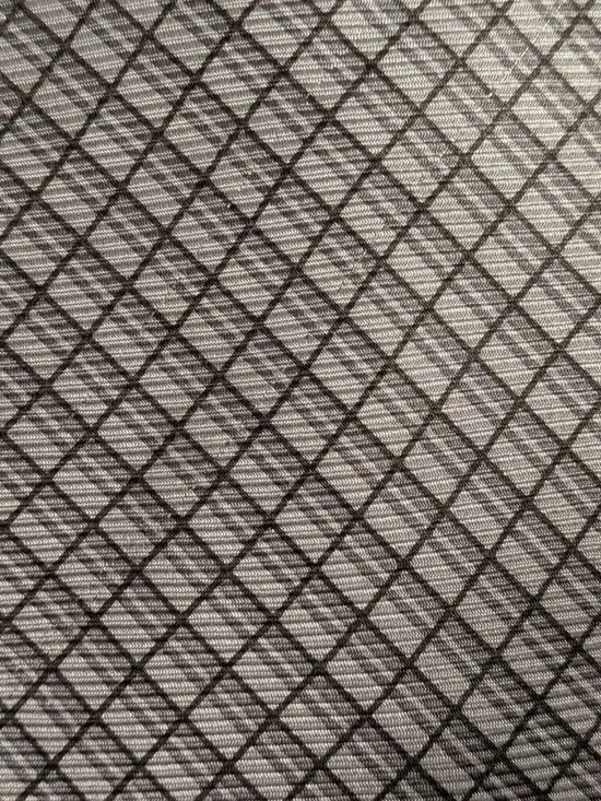 Claiborne Men's Geometric Grid Blue Grey Handmade Silk Necktie Tie - Picture 2 of 6